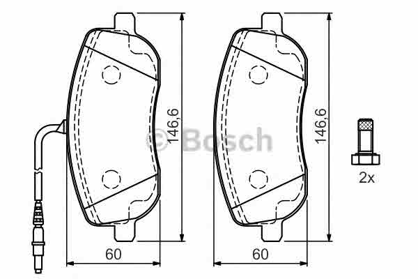 Комплект тормозных колодок, дисковый тормоз BOSCH 0 986 424 789 Колодки гальмівні дискові Арт. 379599