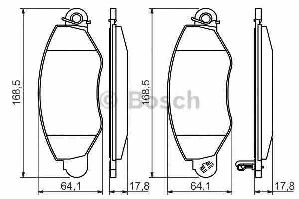 Комплект тормозных колодок, дисковый тормоз BOSCH 0 986 494 037 Колодки гальмівні дискові Арт. 379294