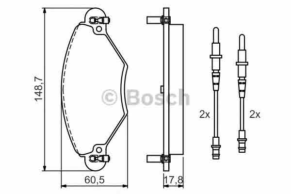 Комплект тормозных колодок, дисковый тормоз BOSCH 0 986 424 582 Гальмівні колодки дискові Арт. 391008
