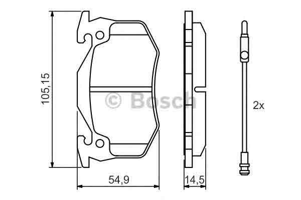 Комплект тормозных колодок, дисковый тормоз BOSCH 0 986 466 346 Колодки гальмівні дискові Арт. 379532