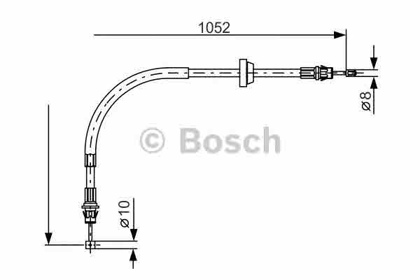 Трос, стояночная тормозная система BOSCH 1 987 477 186 Трос ручного гальма Арт. 728377