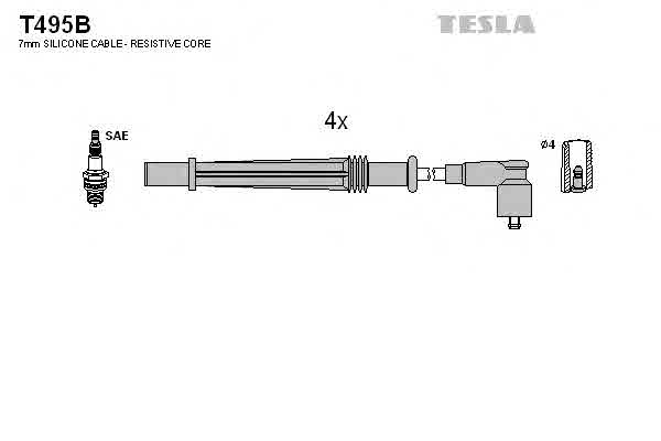 Комплект проводов зажигания TESLA T495B Комплект кабелiв запалювання Арт. 488900