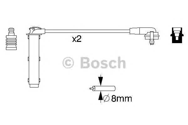 Комплект проводов зажигания BOSCH 0 986 356 833 Комплект кабелів високовольтних Арт. 571668