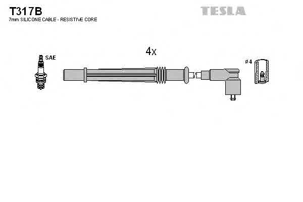 Комплект проводов зажигания TESLA T317B Комплект кабелiв запалювання Арт. 1222620